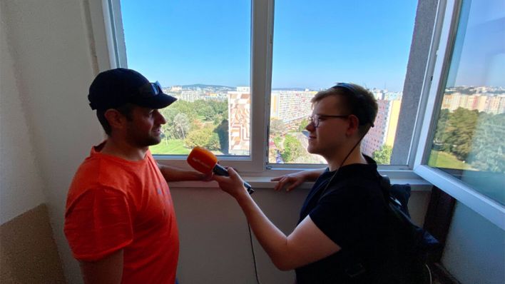 Martin Kleibl (l.) im Gespräch mit Sören Hinze © radioeins/Krause