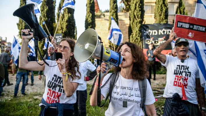Israelische Protestierende an Ostern