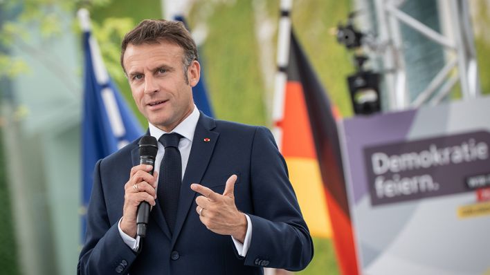 Der franösische Präsident Emmanuel Macron in Berlin © IMAGO / Chris Emil Janßen
