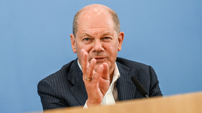 Bundeskanzler Olaf Scholz bei der Sommerpressekonferenz© IMAGO / Funke Foto Services