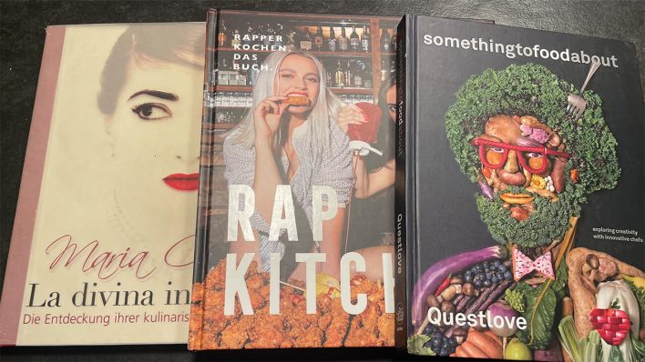 Questlove "Something About Food", Emil Levy Z. Schramm & Johann Voigt "Rap Kitchen", Bruno Tosi "Maria Callas La Divina in Cucina" © radioeins