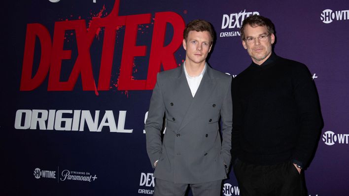 Patrick Gibson und Michael C. Hall bei der Premiere der Serie "Dexter: Original Sin" © IMAGO / Future Image