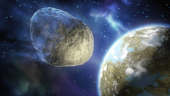 Ein Asteroid kommt der Erde sehr nahe (Illustration) © IMAGO/Zoonar