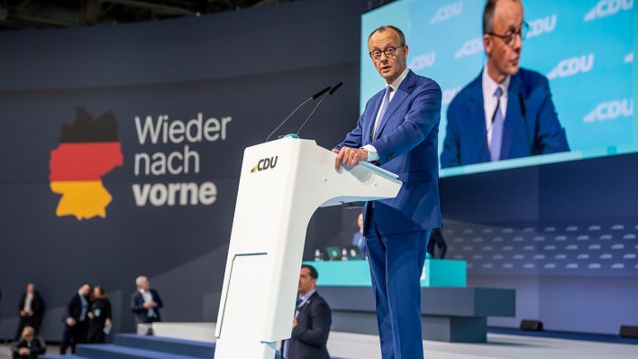 Friedrich Merz, Unions Kanzlerkandidat und CDU Bundesvorsitzender, spricht beim 37. Bundesparteitag der CDU