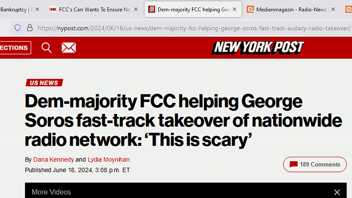 New York Post: Dem-majority FCC helping George Soros fast-track takeover of nationwide radio network