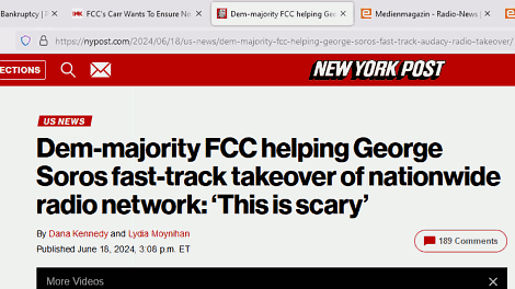 New York Post: Dem-majority FCC helping George Soros fast-track takeover of nationwide radio network