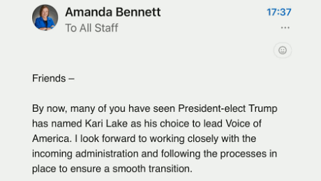 Amanda Bennett: I look forward to working closely with the incoming administration and following the processes in place to ensure a smooth transition.